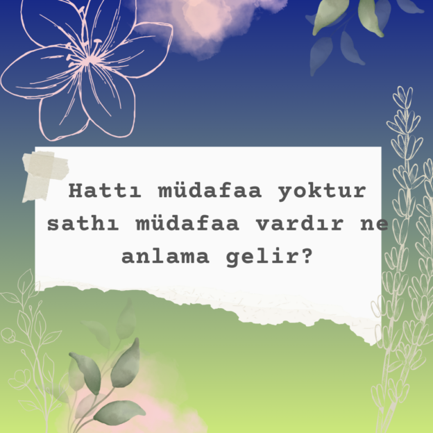 Hattı müdafaa yoktur sathı müdafaa vardır ne anlama gelir? 1