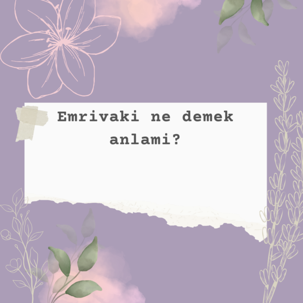 Emrivaki ne demek anlami? 1