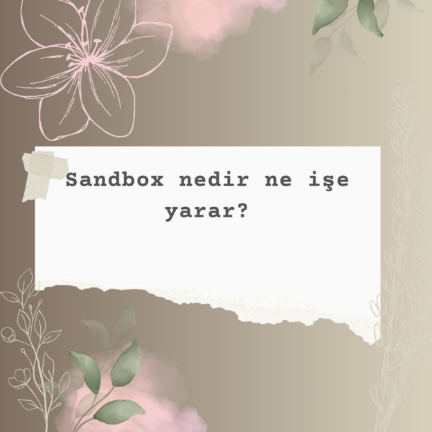 Sandbox nedir ne işe yarar? 1